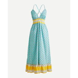 J. Crew Blue and Yellow Ruffled Sundress